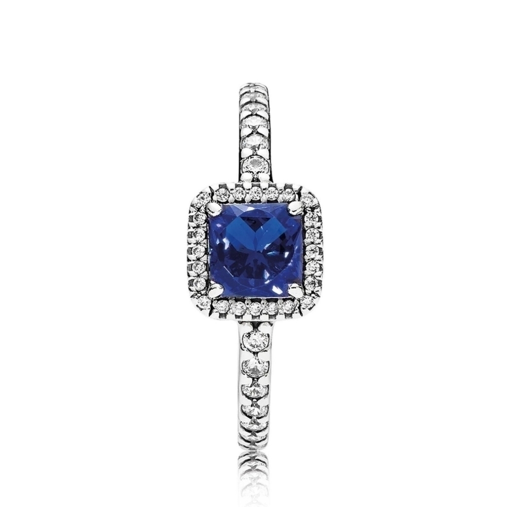 Pandora Timeless Elegance Ring, True Blue Crystal & Clear Cubic Zirconia